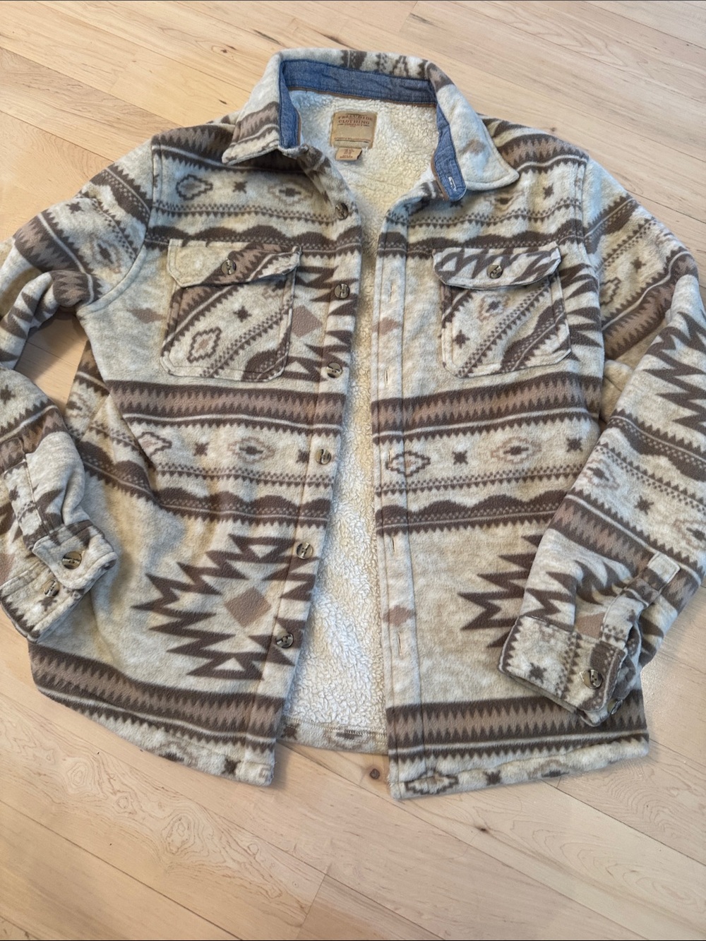 Telluride Sherpa Lined Aztec Western Shacket Jacket-M